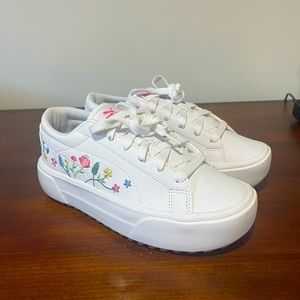 Puma Kaia Floral Platform  Womens White Sneakers Casual Shoes